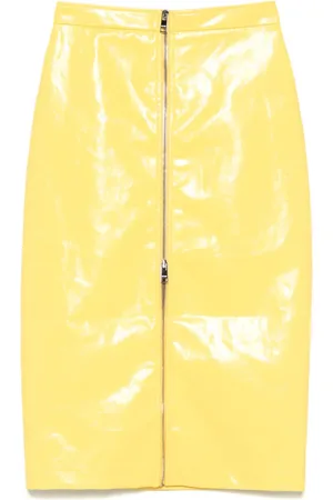 Msgm Gonna midi con finitura cerata