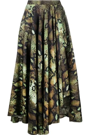 Roberto Cavalli Gonna midi plissettata con stampa