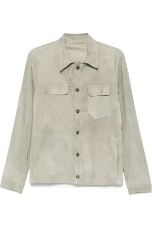 SALVATORE SANTORO Giacca-camicia in pelle scamosciata