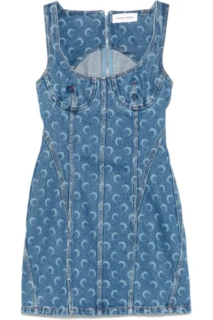 Marine Serre Abito corto denim Moon Laser