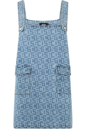 GCDS Abito denim con monogramma