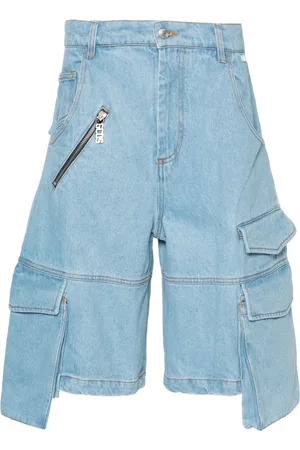 GCDS Bermuda denim con placca logo