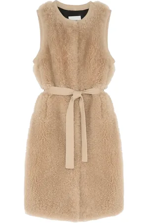 YVES SALOMON Gilet in shearling con cintura