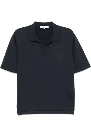 Maison Kitsuné Polo Bold Fox in maglia con ricamo