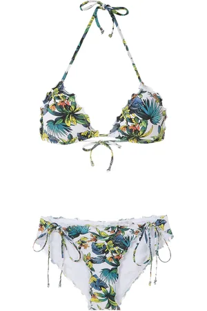 AMIR SLAMA Bikini con motivo tropicale
