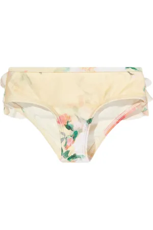 ZIMMERMANN Slip bikini floreale con ruches