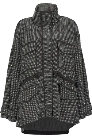 Pinko Cappotto in tessuto tecnico con strass