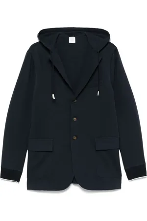 ELEVENTY Blazer monopetto con cappuccio