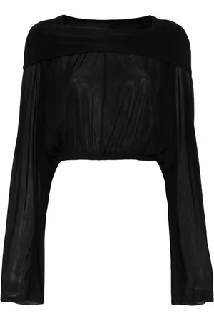 Rick Owens Blusa crop con cappuccio