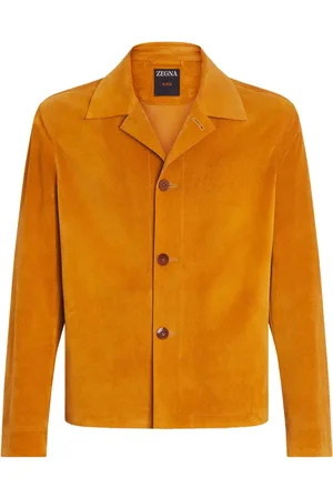 Ermenegildo Zegna Giacca in pelle scamosciata con bottoni