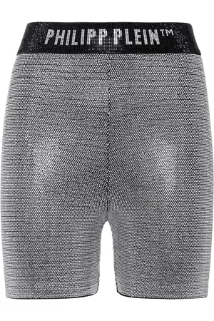 Philipp Plein Shorts metallizzati con logo