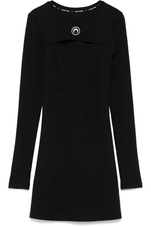 Marine Serre Abito corto con dettaglio cut-out e logo Moon