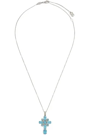 Dolce & Gabbana Collana con pendente Anna in oro bianco 18 carati e topazio
