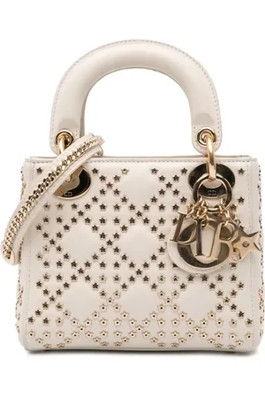 Dior Borsa a tracolla Lucky Star Lady Dior mini in pelle di agnello con borchie e motivo Cannage 2022