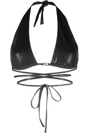 VERSACE Top bikini a triangolo Greca