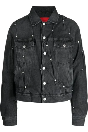 Kusikohc Giacca denim con borchie