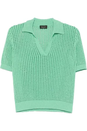 Roberto Collina Polo in maglia traforata
