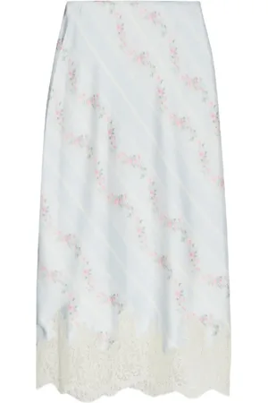 LOVESHACKFANCY Gonna midi in raso a fiori