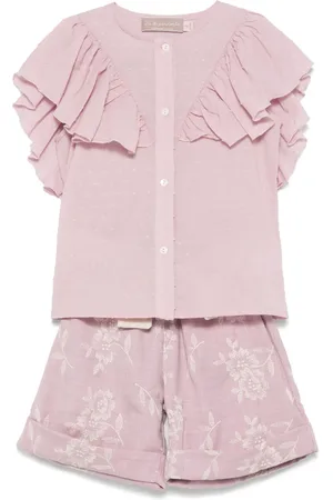 LA STUPENDERIA Set con shorts e ricamo a fiori