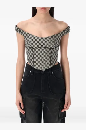 MISBHV Top con spalle scoperte e logo