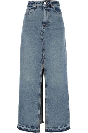 Stella McCartney Gonna denim con spacco