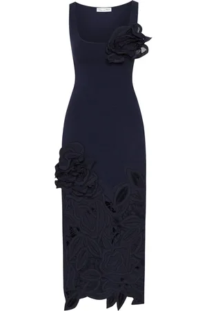 Oscar de la Renta Abito midi con applicazione