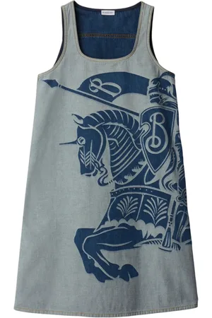 Burberry Abito Equestrian Knight corto in denim
