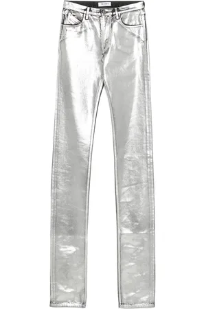 The Attico Jeans con effetto metallizzato