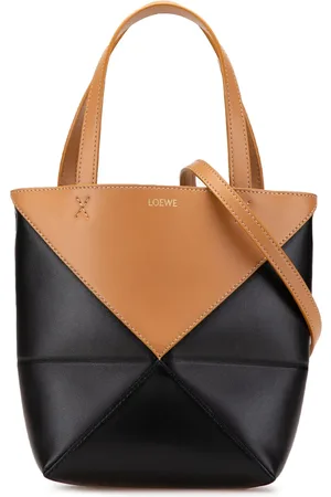 Loewe Borsa tote Puzzle Fold mini in pelle di vitello bicolore 2010-2025