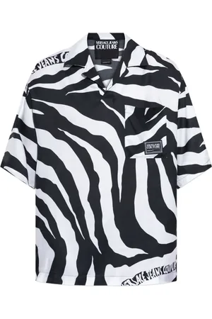VERSACE Camicia a maniche corte con stampa zebrata