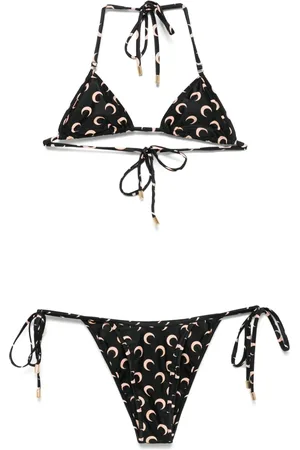 Marine Serre Bikini con stampa moon