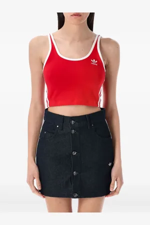 adidas Canotta crop con dettaglio a 3 righe