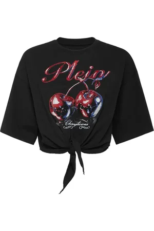 Philipp Plein T-shirt crop con stampa Bow Cherry