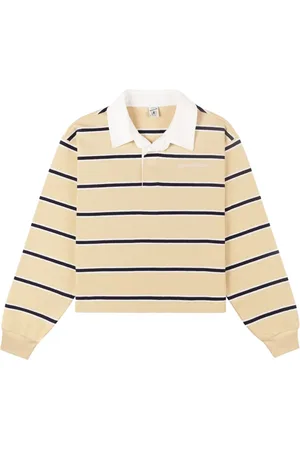 Sporty & Rich Polo crop con logo Serif ricamato