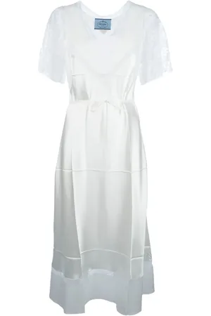 Prada Abito midi con inserti in pizzo