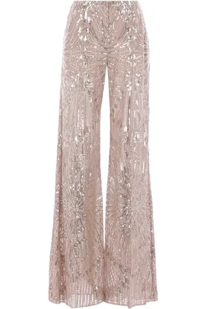 Elie saab Pantaloni svasati con ricamo