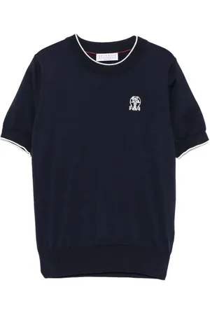 Brunello Cucinelli T-shirt con logo ricamato