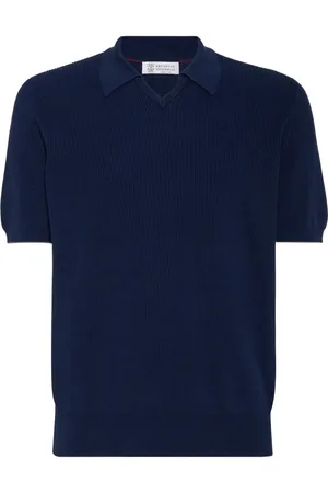 Brunello Cucinelli Polo in cotone con ricamo logo