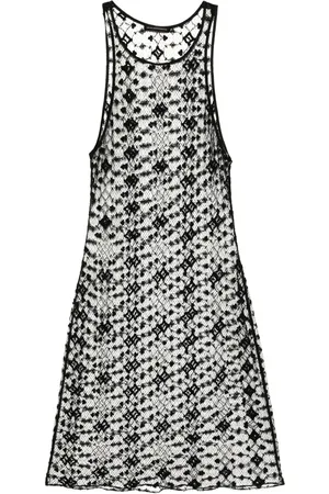 Kiki de Montparnasse Abito midi Diamante con ricamo