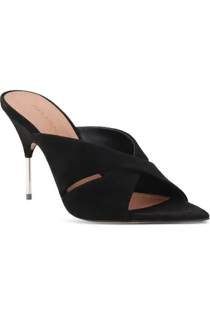 Amina Muaddi Mules Samantha con tacco e fasce incrociate