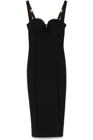 Elisabetta Franchi Abito midi elasticizzato in crêpe