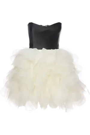 Ana Radu Abito midi senza spalline in tulle