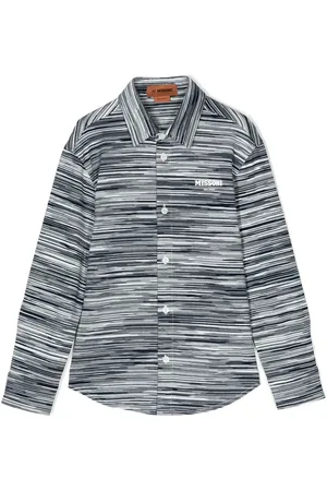 Missoni Camicia a righe con logo goffrato