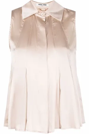 MAX & MOI Blusa smanicata con colletto classico