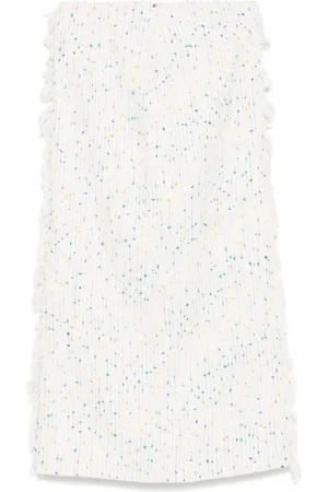 Msgm Gonna midi con dettaglio frangia