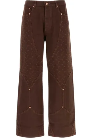 Marine Serre Pantaloni con ricamo