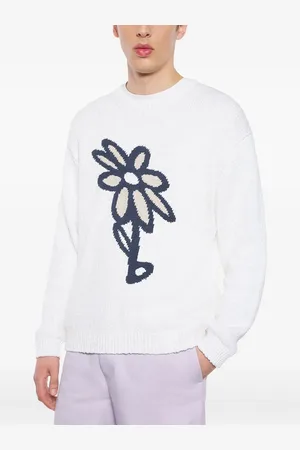 Maison Kitsuné Maglione con motivo Daisy a intarsio