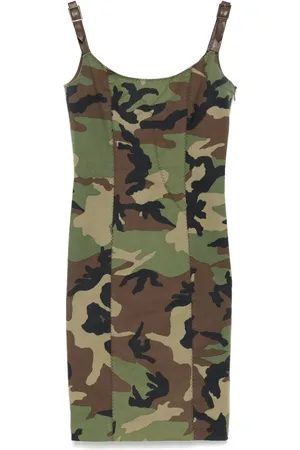 Dior Abito midi con stampa camouflage anni 2000