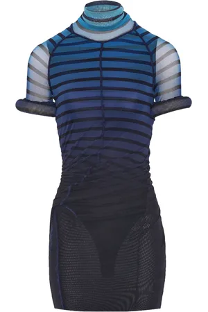 Jean Paul Gaultier Abito corto in rete a righe