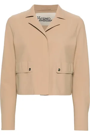 HERNO Giacca crop con revers a lancia